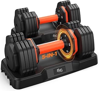 110 lb adjustable dumbbell pair on storage trays