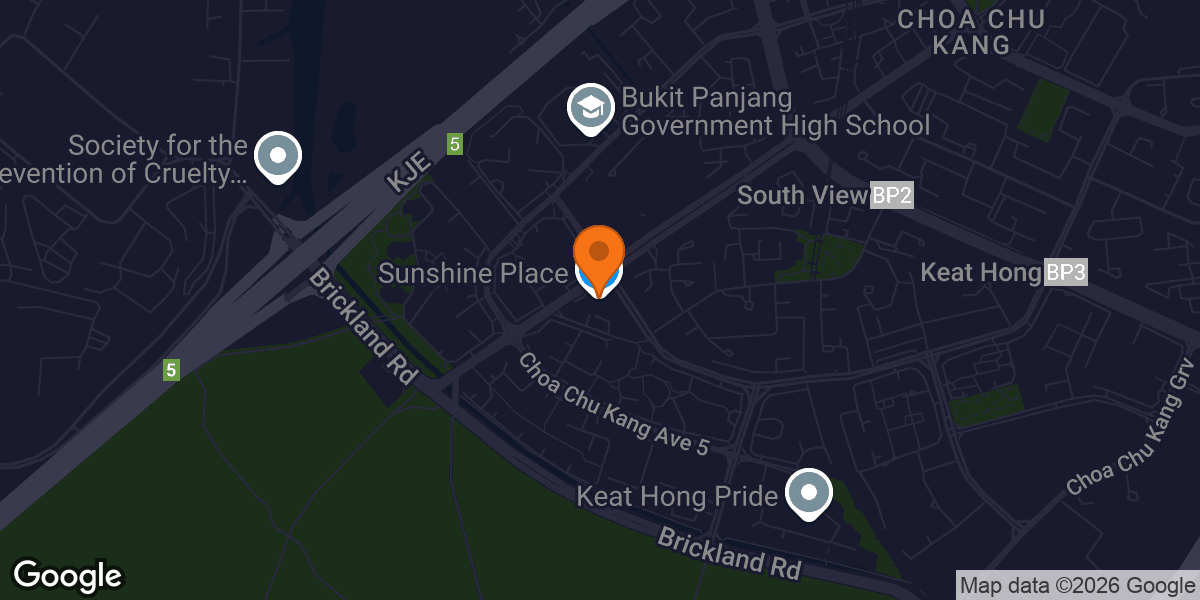 Map showing Anytime Fitness Sunshine Place