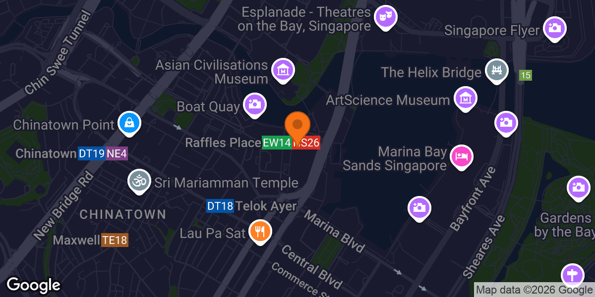 Map showing ONE PILATES