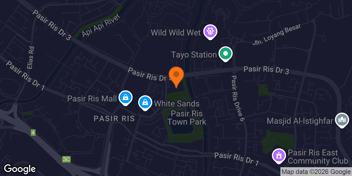 Map showing Pasir Ris ActiveSG Gym