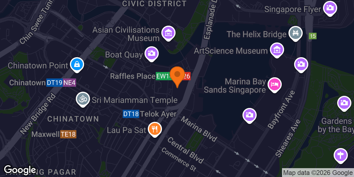 Map showing TSquared Lab Raffles Place