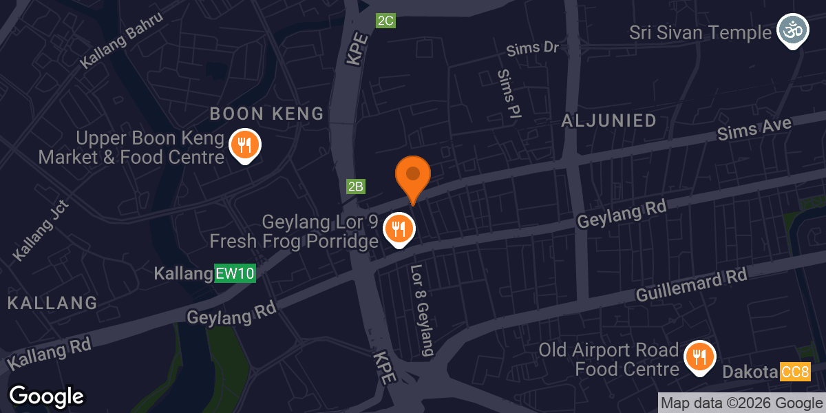Map showing Zhongtian Fitness(Kallang)中田健身工作室(加冷店)